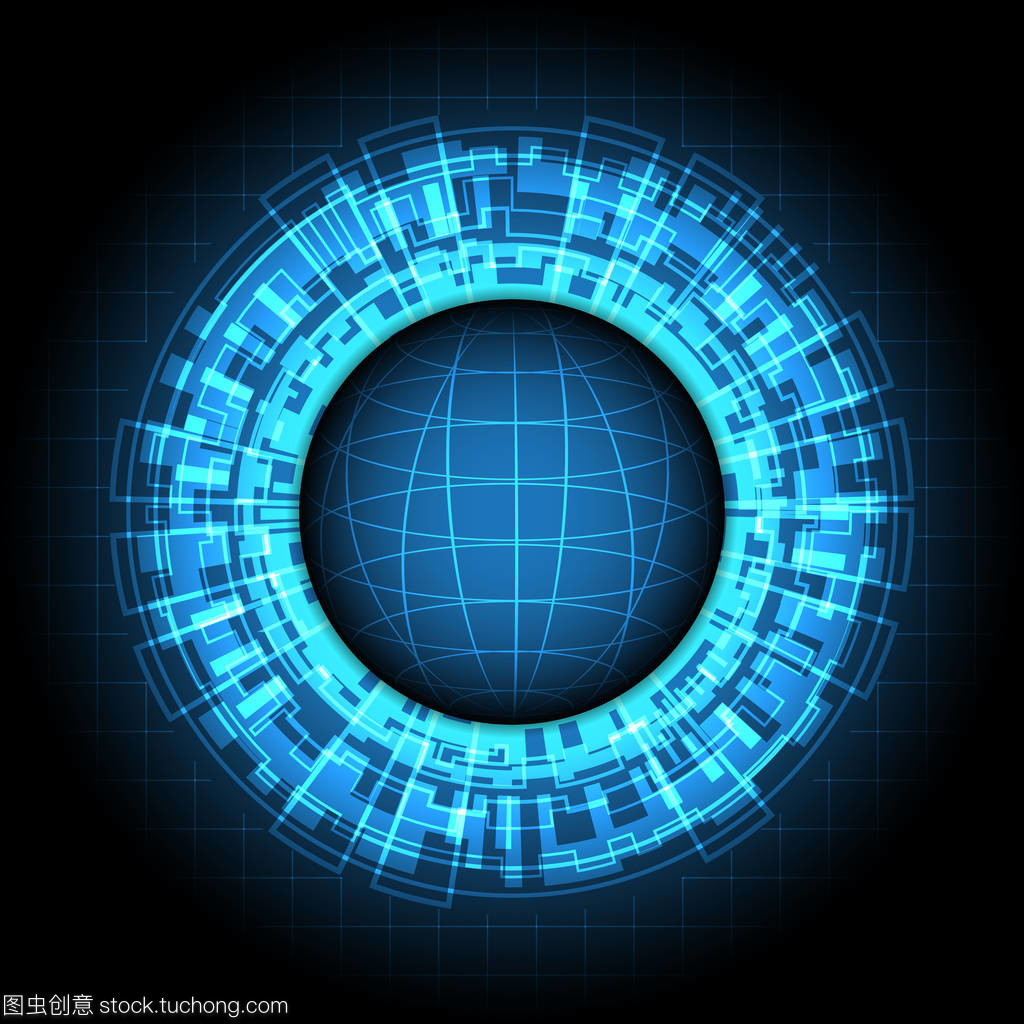 全球矢量它制作图案抽象技术数字圆